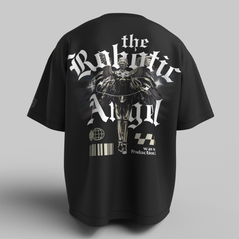 Premium Black Angel Oversized T shirt