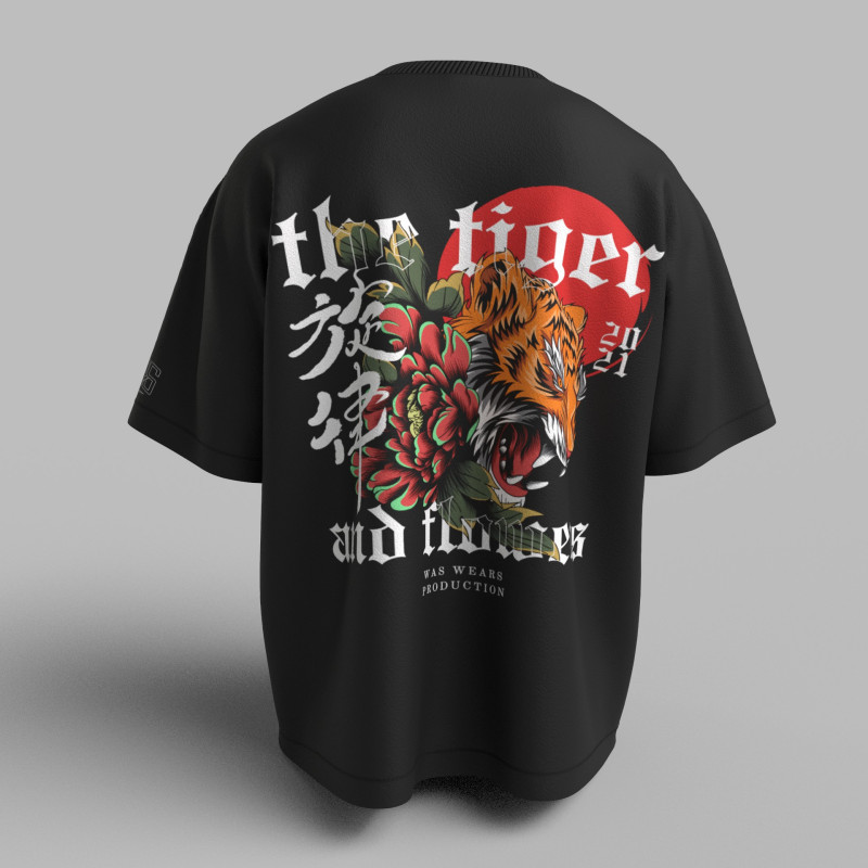 Premium Black Tiger Oversized T shirt