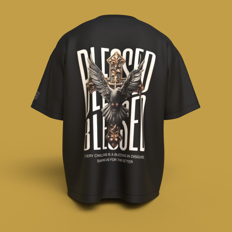 Premium Black Blessed Oversized T shirt